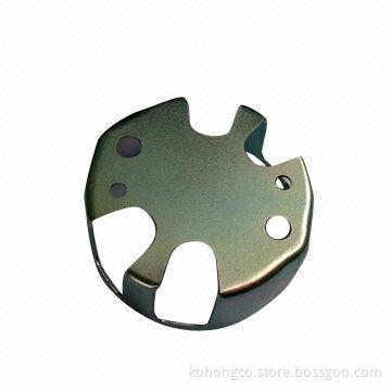 Stamped galvanized iron cover with zinc-plated surface finish